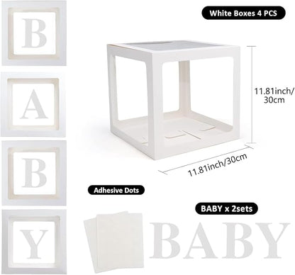 Voircoloria Baby Boxes with Letters, 4 Transparent Balloon - Image 2