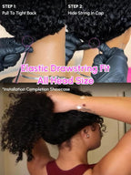 KLAIYI EasiContour V Part Wig Human Hair Body Wave Glueless Upgrade U Part Wig No Leave Out No Gel Clip in Half Wig V Shape Pull and Go Beginner Friendly Ready to Wear Natural Black Color 150% 14Inch