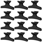 Batiyeer 12 Pcs Butterfly Hair Clips for Styling Sectioning Hair Clips for Women Butterfly Clamps Non Slip Claw Salon Section for Cutting Styling Coloring Thick Thin (Black)