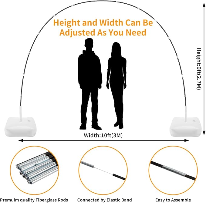 RUBFAC Balloon Arch Kit and Balloon Pump, 10Ft Wide Adjustable Balloon Arch - Image 4