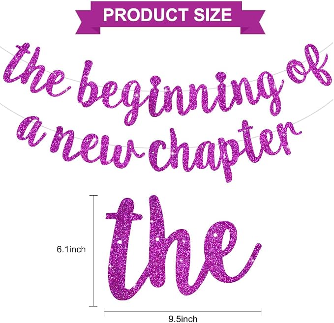 BEISHIDA Purple Pre-Strung Glitter The Beginning of A New Chapter Banner | - Image 3