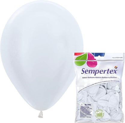 Sempertex Pearl White Balloons, 11 Inch, vibrant color, by Sempertex