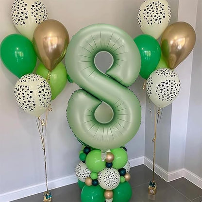 Number 8 Balloon, 40-Inch Sage Green Number Balloon | 40-inch foil balloon - Image 4