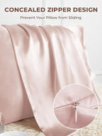 Mulberry Silk Pillowcase for Hair and Skin, SGMSILK 22 Momme Natural Silk Pillow Cases with Zipper, 6A Soft and Smooth Single Sided Pure Silk Pillow Cover (Coral Pink, King 20"x36")