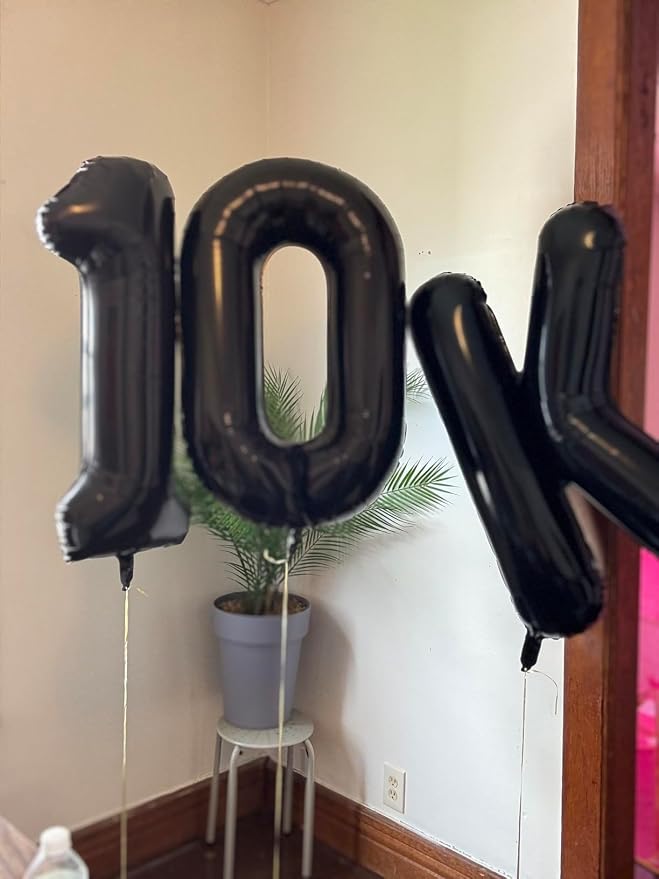 Number Balloons 10 Balloon 40 inch Black - Image 3