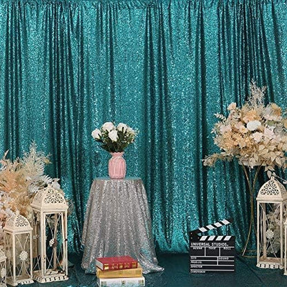 Eternal Beauty Teal 3mm Sequin Backdrop 6x8 Ft - Image 4