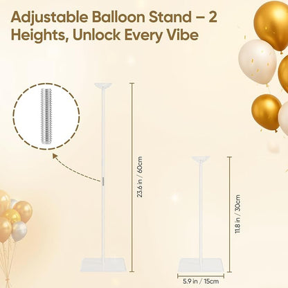 4 Pack Clear Acrylic Balloon Stands - Image 2