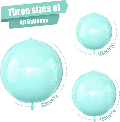 12Pcs Baby Blue Round Foil Balloons, Metallic Pastel Teal Blue Foil Balloon - Image 2