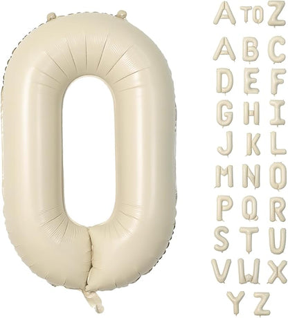 Biapian 40 Inch Letter O Balloons, Giant Cream O Foil Balloon, Big Single by BIAPIAN