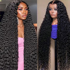 13x6 Lace Front Wigs Human Hair 200% Density HD Deep Wave Lace Front Wigs Human Hair Pre Plucked Natural Color Glueless Wig 100% Virgin Lace Front Wigs for Women（34inch）