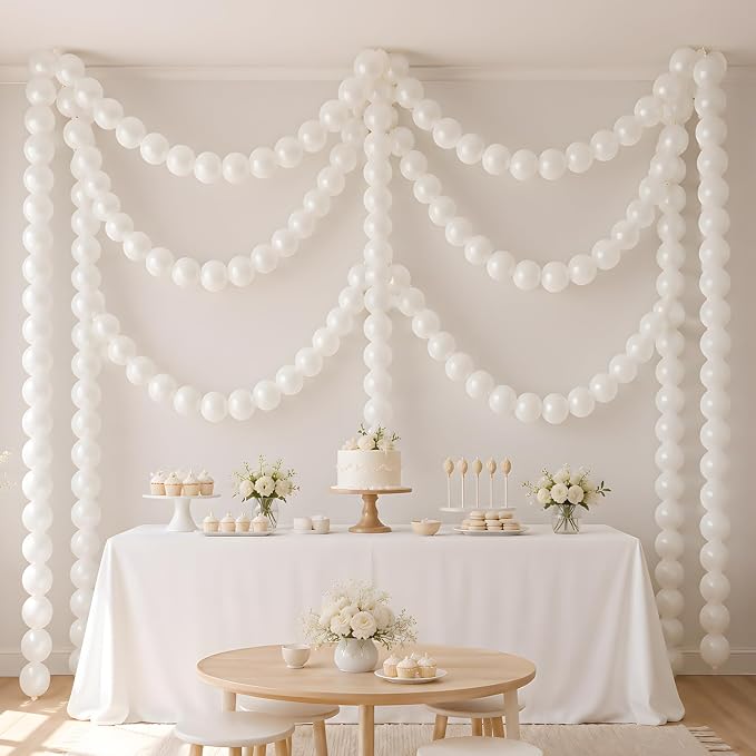 White Linking Balloons - Image 5