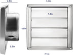 Funmit 5'' Metal Dryer Vent Cover with Fine Mesh Screen, 7" x 7" Stainless Steel Exterior Exhaust Louvered Outdoor Vent Cover Includes 4 Screw for Easy Installation