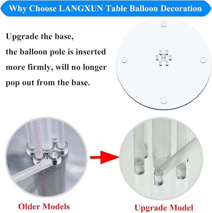 LANGXUN 4 Pack 28" Height Table Balloon Stand Kit - Image 5