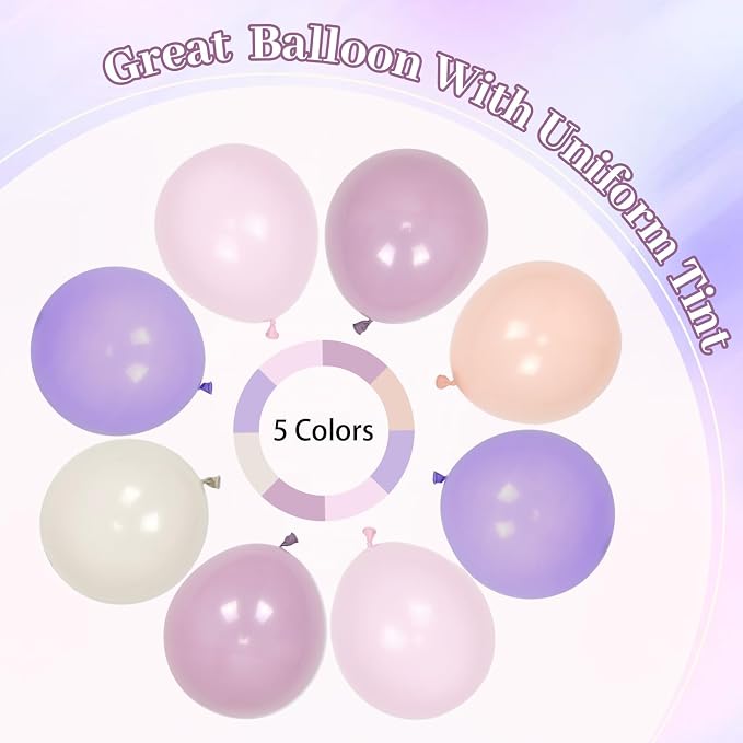 60pcs Pink and Purple Balloons 12inch - Image 4