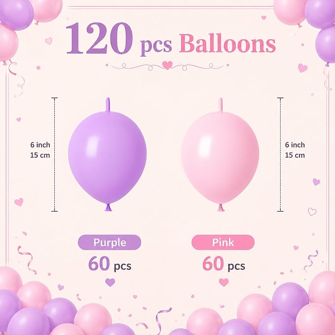 Pink Purple Link Balloons - Image 2
