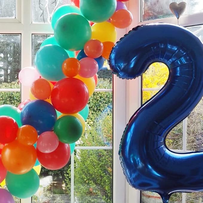 Number Balloons Navy Blue Number 2 - Image 5