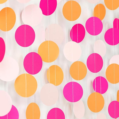 Hot-Pink Burnt-Orange Fall Party-Decorations Garland - 64Ft Birthday Baby by OURUOLA