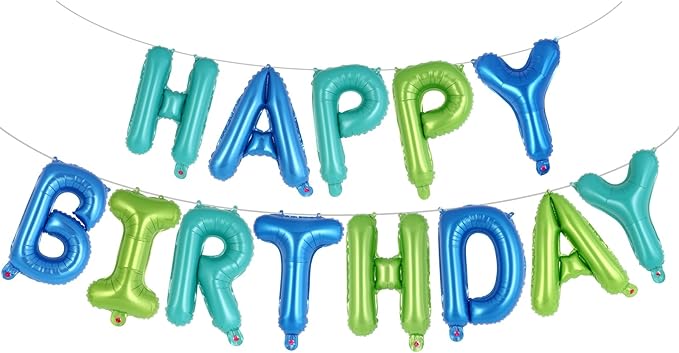 Happy Birthday Balloons Banner, Foil Balloon Personalized Name Letters Balloons by TOTAFAM