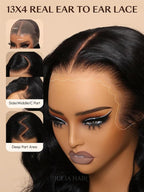 Julia Hair Body Wave Glueless 13x4 Lace Front Wigs Human Hair 12A Pre Cut Lace Frontal Wig Pre Bleached Bye Bye Knots Pre Everything Put on and Go 180% Density Fast Wear Wigs Natural Color 22 Inch
