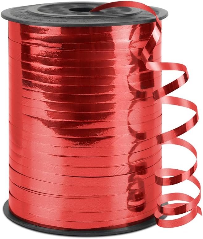 Red Curling Ribbon, 1/5" Wide x 500 Yards Christmas Curling Ribbons by KMERLIFE