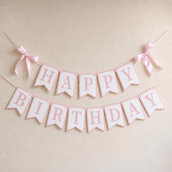 Pink Happy Birthday Banner by TULOBI