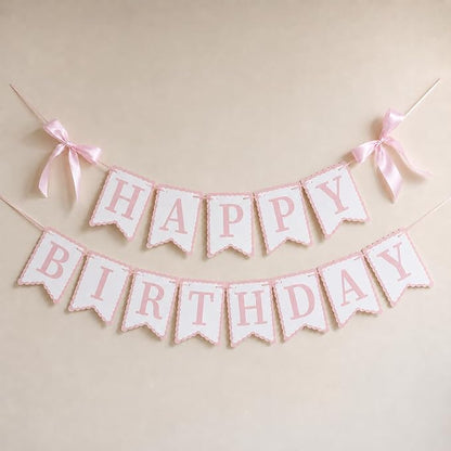 Pink Happy Birthday Banner by TULOBI