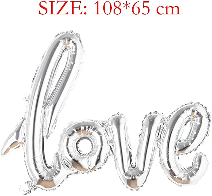 Giant multicolor Love Letter Foil Balloons Champagne Love Balloon, Wedding - Image 4