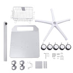 Iron Salon Instrument Tray, Height Adjustable Trolley Cart Tray Station on Wheels for Salon Tattoo Spa Beauty Service Holder Tool Storage(White,Iron)