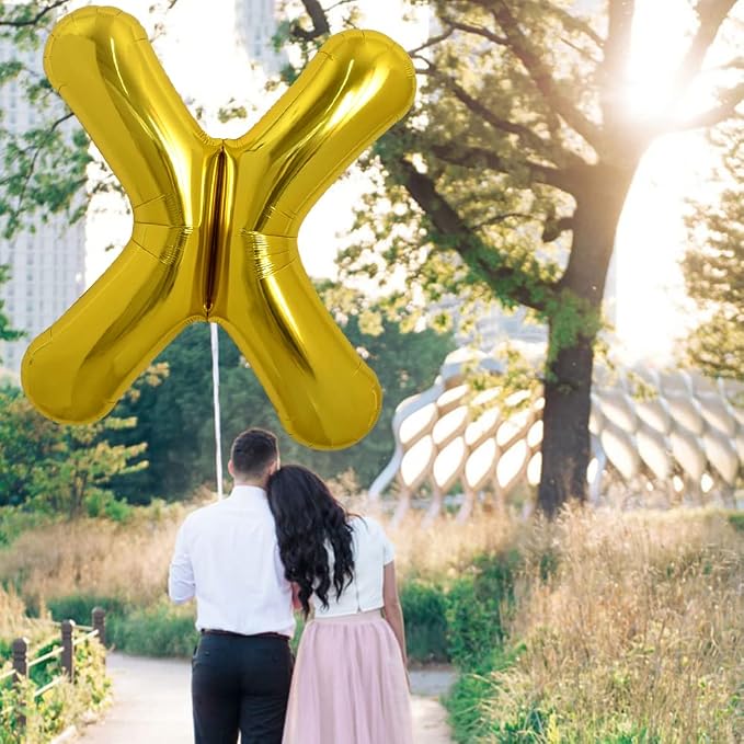 TONIFUL 40 Inch Large Gold Letter X Foil Balloons Alphabet Balloons | Giant - Image 4