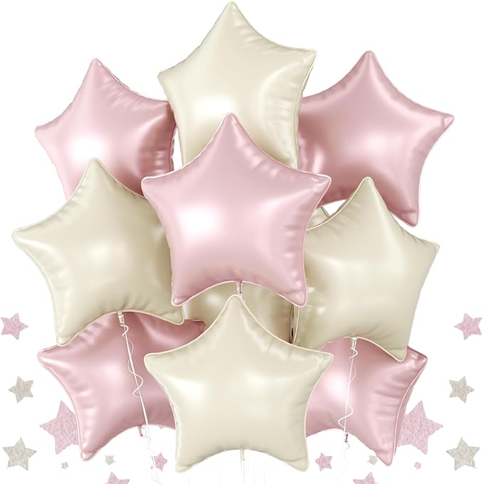 Biapian Baby Pink Star Foil Balloons, 18 Inch Stars Balloons by BIAPIAN