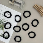 10 Pcs Black Small Satin Hair Ties No Damage for Women Girls Thick Thin Hair, Small Satin Scrunchies Hair Ties Skinny Hair Elastic Bands Ponytail Holders for Women Hair Accessories