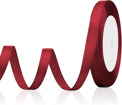 Maroon Ribbon for Gift Wrapping 3/8 Inch Satin Dark Red Hair Burgandy Ribbon by OALCQ