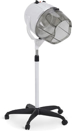 BarberPub 1300W Hooded Hair Bonnet Dryer with Stand, Height Adjustable Floor Standing Rolling Base, Beauty Salon Equipment with 360° Rotation VHD08 (White)