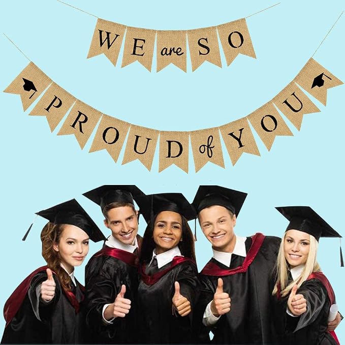 Graduation Burlap Banners We are So Proud of You Banners 2026 Congrats Grad | - Image 2