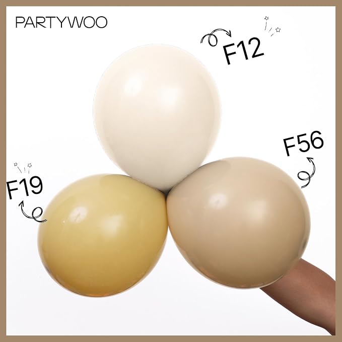 PartyWoo Light Brown Balloons 100pcs Nude Neutral Boho Tan Fall Color | 12 Inch - Image 5