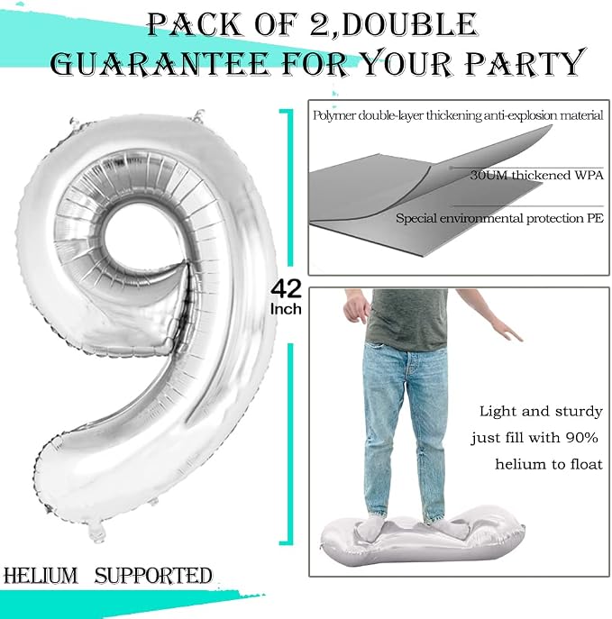 Number 19 Balloons for 19th Birthday Sweet 19 Party Decorations, 42 Inch Jumbo - Image 2