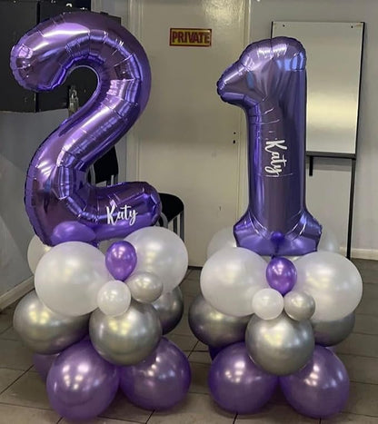 Number 40 Purple Balloons 40 Inch Giant Purple Fiol 40 Helium Balloons - Image 7