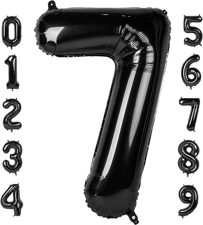 Number Balloon 40 Inch Black Number 7 by Mluchee