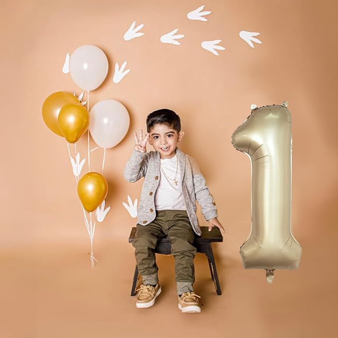 40 Inch Gold Number 1 Balloon for 1st Birthday Decoration, Metallic Light Gold - Image 5