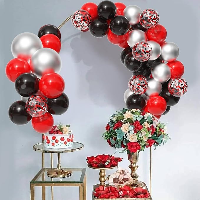 balloons- 50 red and black balloons, 12inch - Image 5