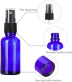 1 oz Glass Blue Spray Bottles,Small Empty Fine Mist Refillable Travel Spray Bottle for Cleaning,Perfume,Aromatherapy,Cosmetic Sprays,Hair,Essential Oils with Fine Mist Dispenser（6 Pack）