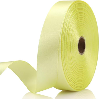 7/8 Inch 60 Yards Rice Yellow Satin Craft Ribbon-Single Face Polyester Ribbon by Unknown