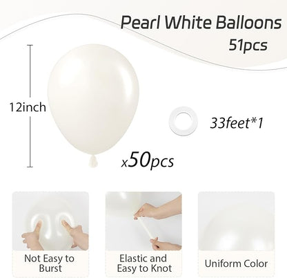 Pearl White Balloons 12 inch - Image 2