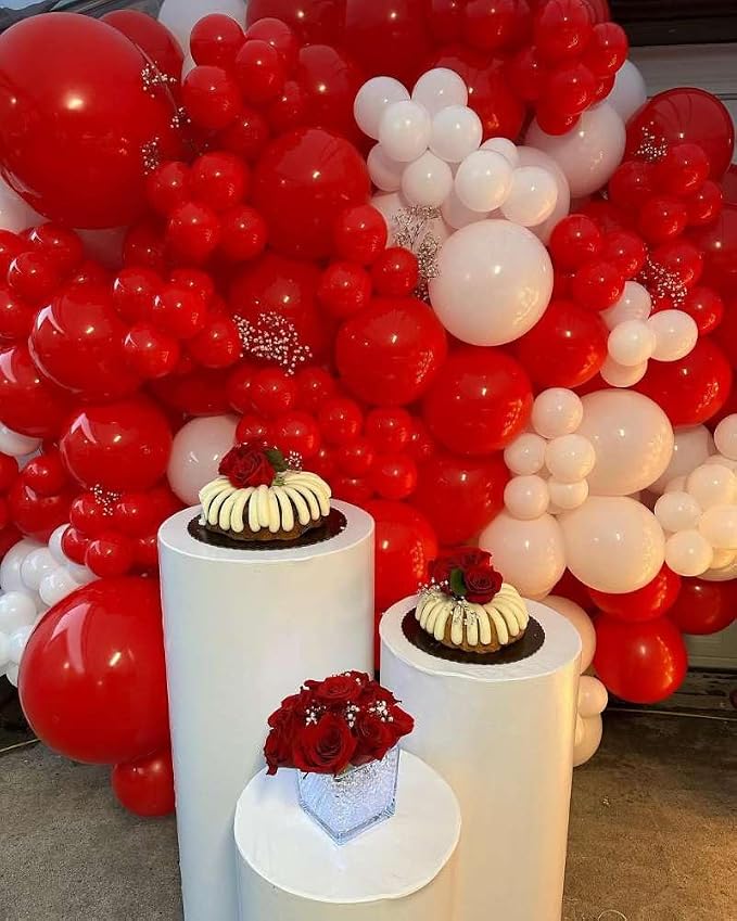 Red and White Balloons Garland Arch Kit - Image 6