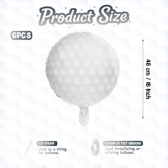 Biapian Golf Balloons Set, 18 Inch Golf Aluminum Foil Balloons - Image 2
