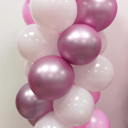 100Pcs Pink and White Column Tower Balloons - Image 4