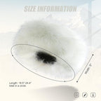 Faux Fur Headband for Women Elastic Fuzzy Thick Earmuffs Winter Headwrap Ear Muffs Furry Ear Warmers Cold Weather (White 2)