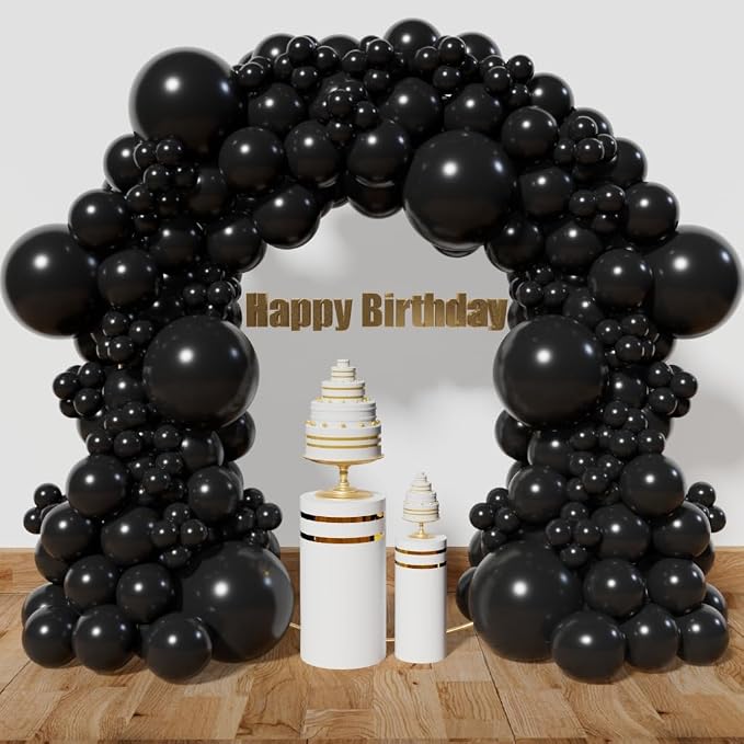 Black Balloon Arch Kit 111Pcs 18 12 5 Inch Latex Party Balloons Garland by Kawkalsh