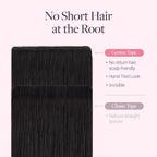 GOO GOO Genius Tape in Hair Extensions, Hand Tied Tape Weft, 1B Natural black, 16inch 50g 20pcs, Remy Human Hair, Seamless Invisible Tape, Natural Blend, Lightweight