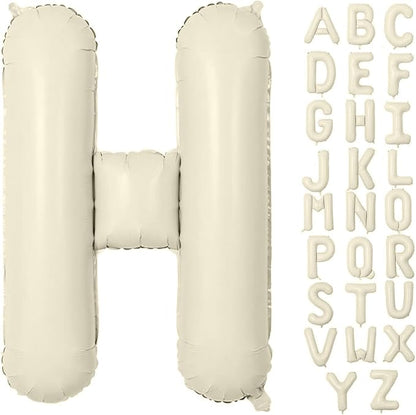 Letter Balloon 40Inch Cream White Big Alphabet Balloons Letter H | Giant Foil by YUNSHANGMO